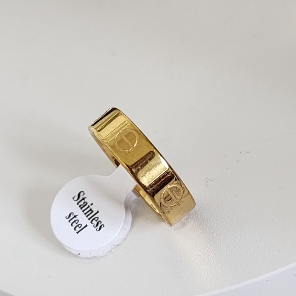 Gold Stainless Steel Love Ring Band